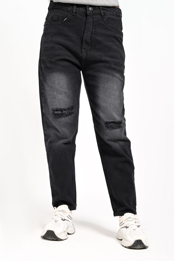 بنطلون جينز بوي فريند (Laser Slits) - ماركة Velaro