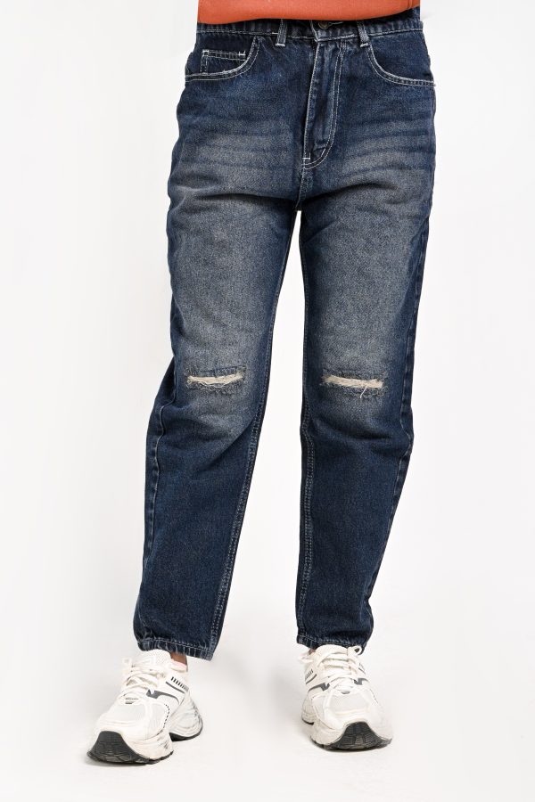 بنطلون جينز بوي فريند (Laser Slits) - ماركة Velaro