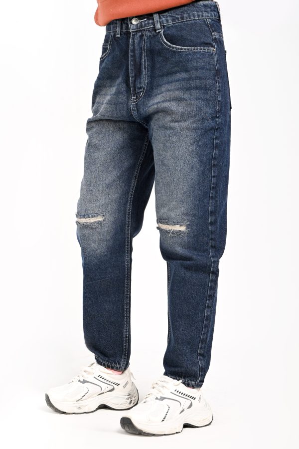 بنطلون جينز بوي فريند (Laser Slits) - ماركة Velaro